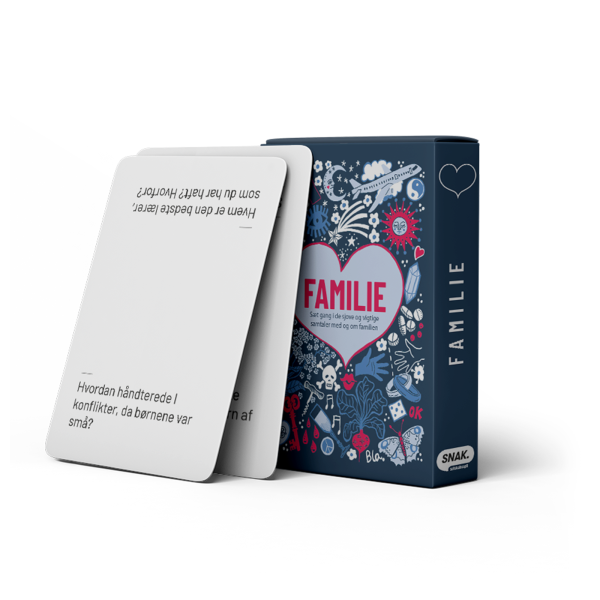 Familie samtalekort - samtalespil - familiespil - kortspil - snakspil - lad-os-spille