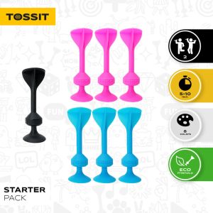 TOSSIT Startpakke Blaa Pink - dart - dartspil - havespil (1)