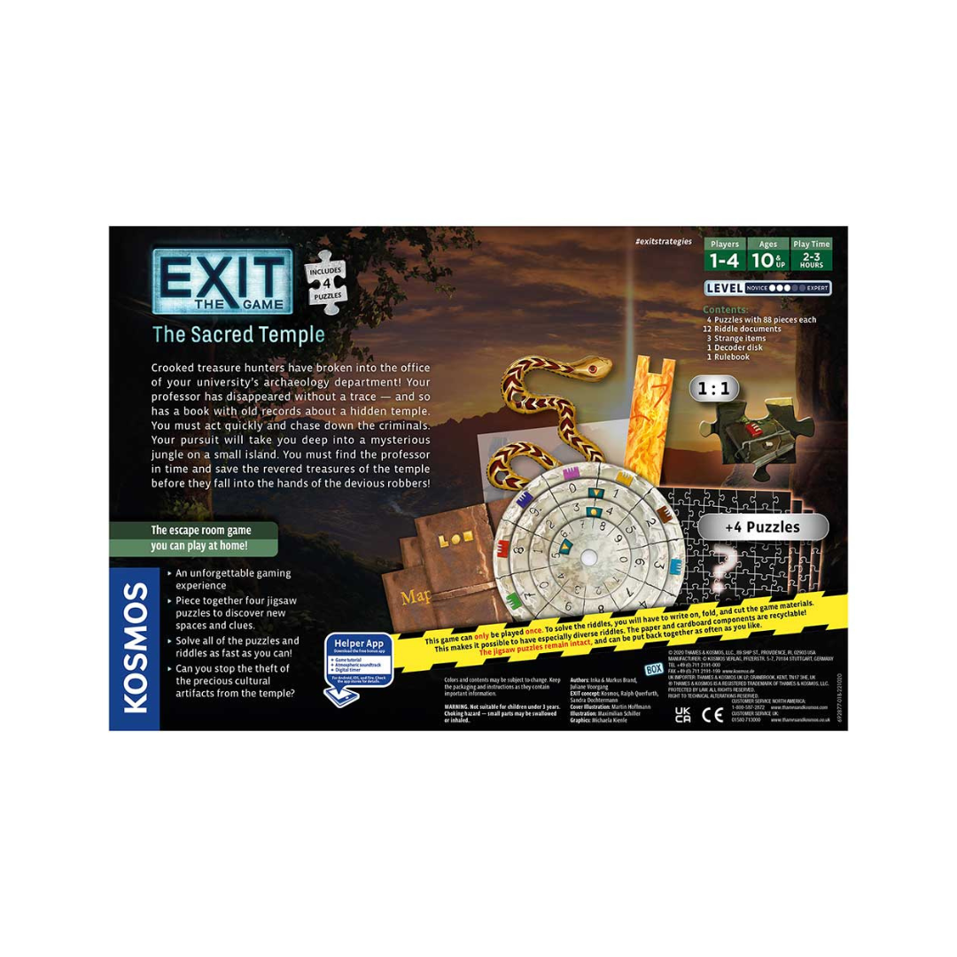 EXIT + PUZZLE The Sacred Temple - exit the game - mysteriespil