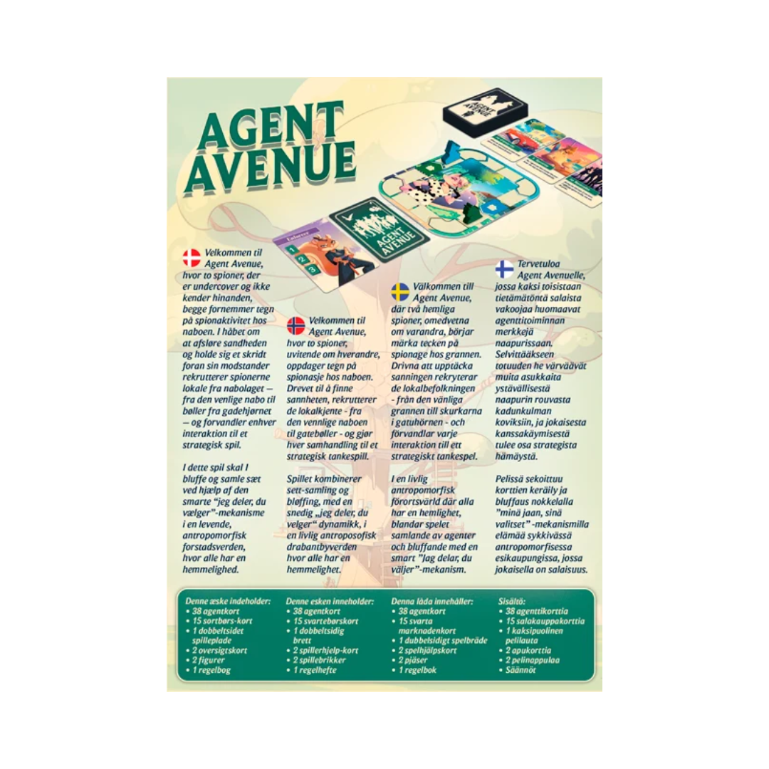 Agent Avenue - familiespil - strategispil - kortspil - spil for to personer - selskabsspil - voksenspil (2)